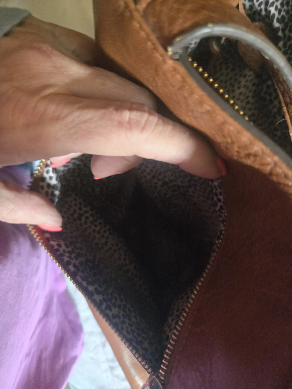 Sole Society Cognac Brown Leather Tote/ Laptop Bag with Braided Strap Accents